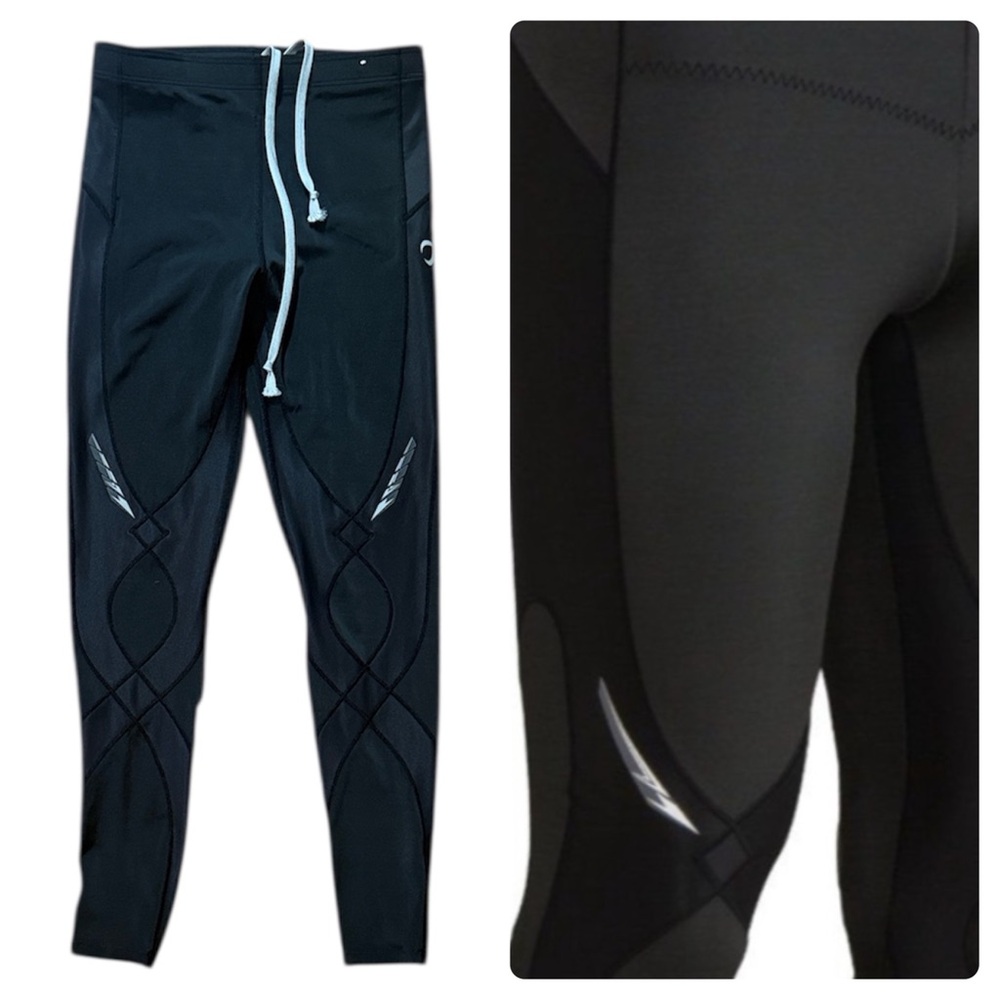 CW-X Solid Black Athletic Women‎ Medium Compression Ankle Leggings